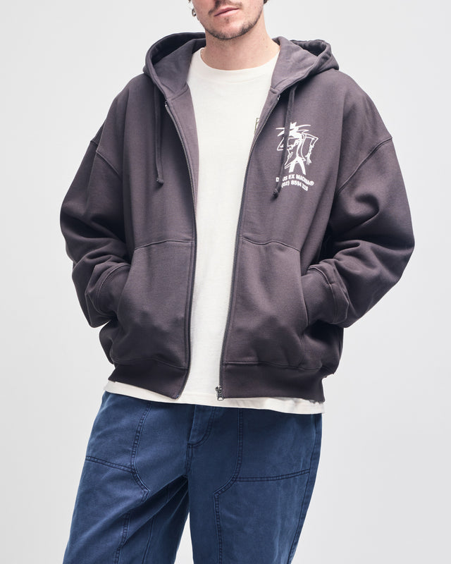 Clock It Zip Hoodie - Anthracite