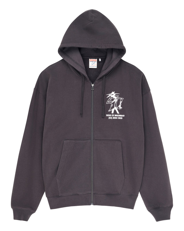 Clock It Zip Hoodie - Anthracite