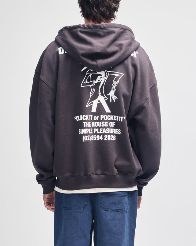 Clock It Zip Hoodie - Anthracite
