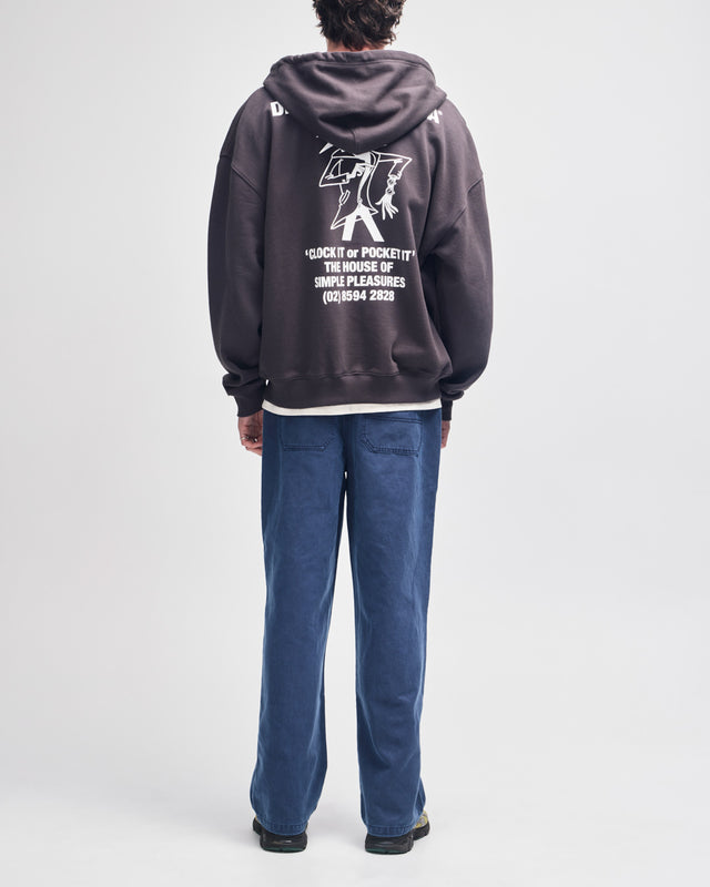 Clock It Zip Hoodie - Anthracite