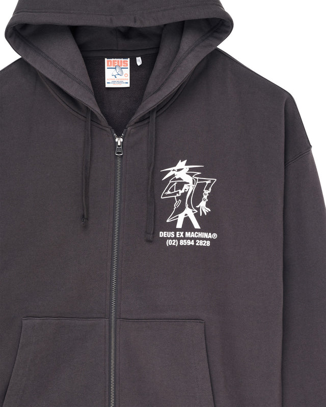 Clock It Zip Hoodie - Anthracite