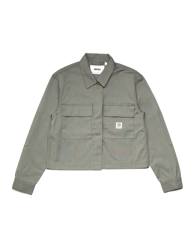 Cropped BDU Shirt - Agave Green