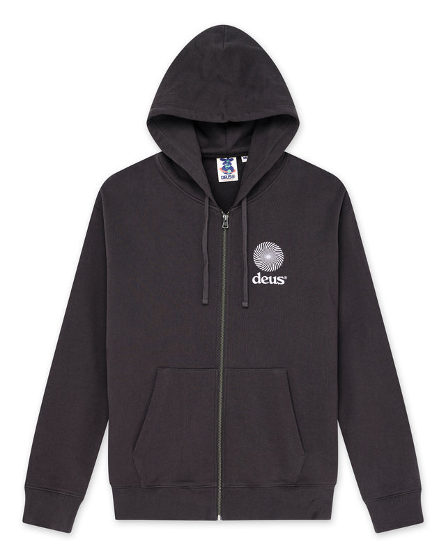 Strata Zip Hoodie - Anthracite (Lilac Print)