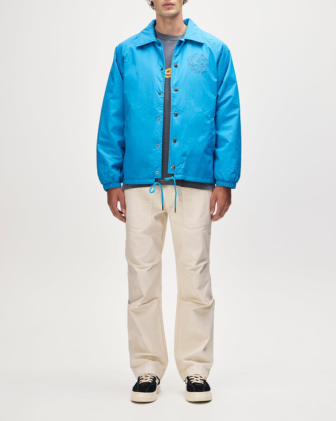 Jackets | Deus Ex Machina | Scrawler Coach Jacket - Wave Ride Blue