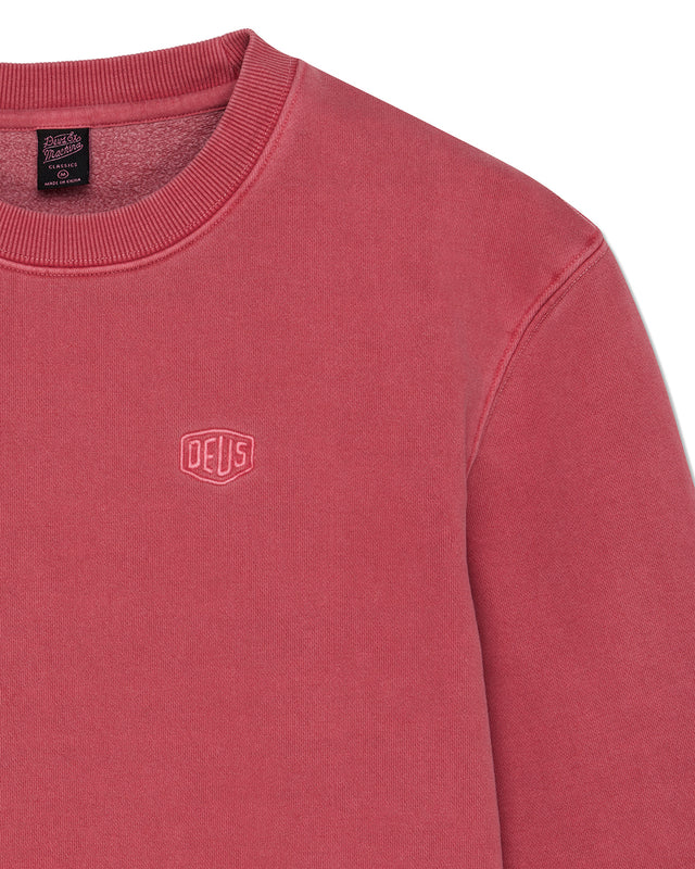 Shield Garment Dyed Crew - Lava Falls Red