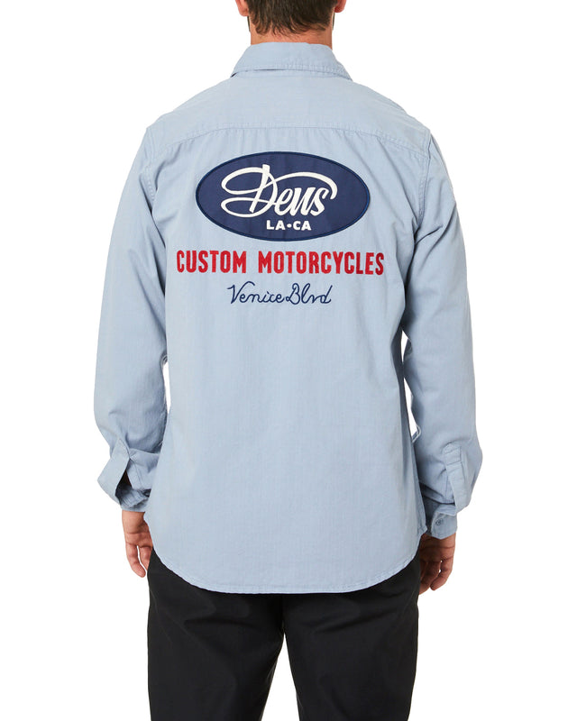 Speed Shop Shirt (Regular Fit) - Blue Fog