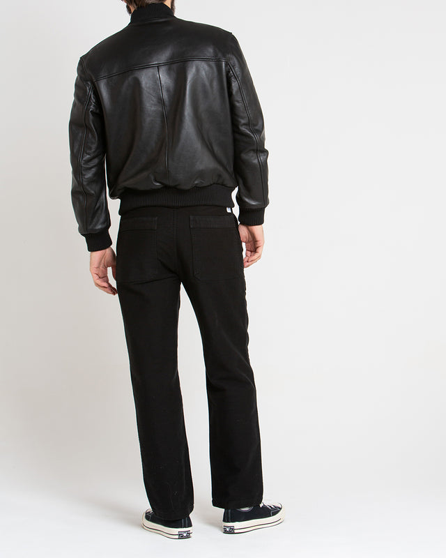 Thunder Leather Bomber - Black