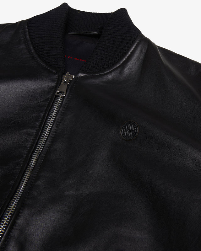 Thunder Leather Bomber - Black