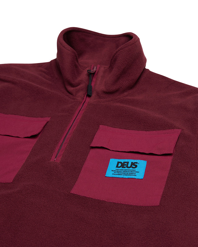 Section Zip Neck Fleece - Rhodo