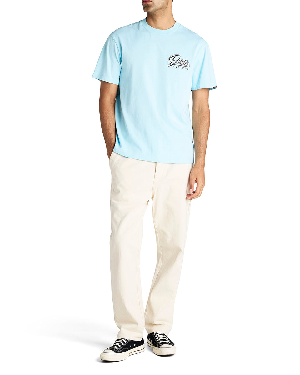 Tees | Deus Ex Machina | Conduit Tee - Sky Blue – Deus Ex Machina Australia