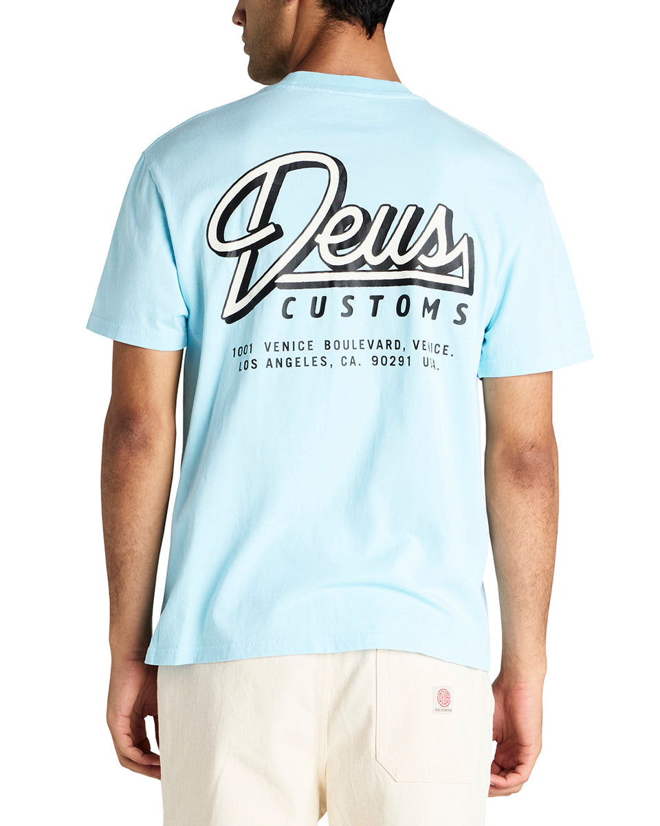 Tees | Deus Ex Machina | Conduit Tee - Sky Blue – Deus Ex Machina Australia