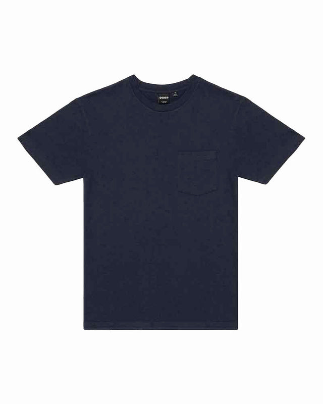 pack of 2 Navy regular fit t-shirts, 180gm oe 100% cotton jersey fabrication with a garment wash.