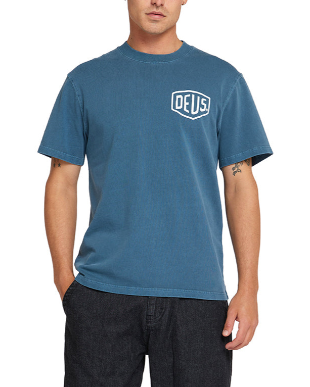 Garment Dyed Shield Tee - Atlantic Deep