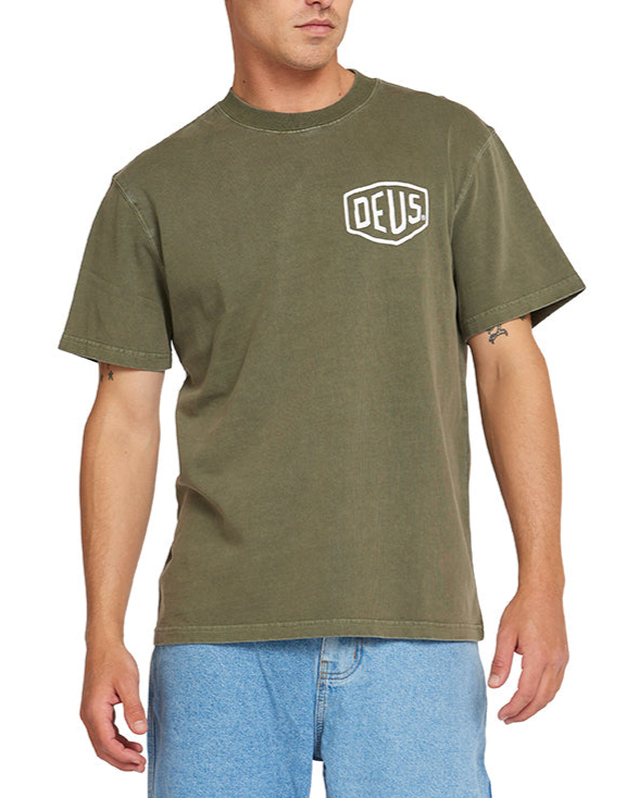 Garment Dyed Shield Tee - Lichen Green