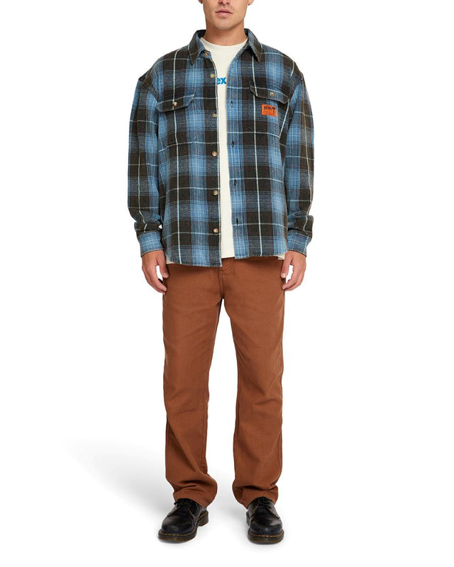 Too Busy To Work Shirt - Blue Check