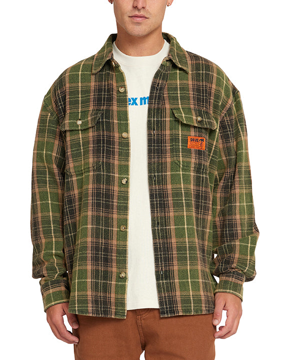 Too Busy To Work Shirt - Green Check