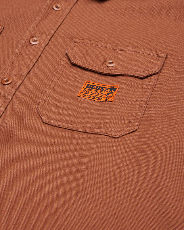 Too Busy Canvas Shirt - Toffee Brown