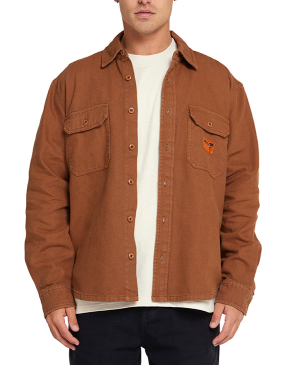 Too Busy Canvas Shirt - Toffee Brown