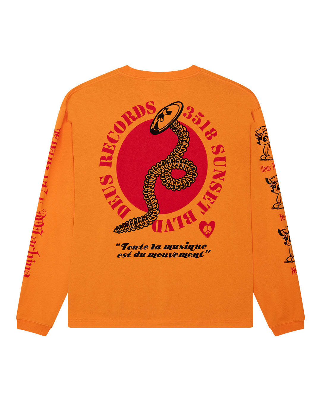 Dancing Ghost Ls Tee - Persimmon Orange – Deus Ex Machina Australia