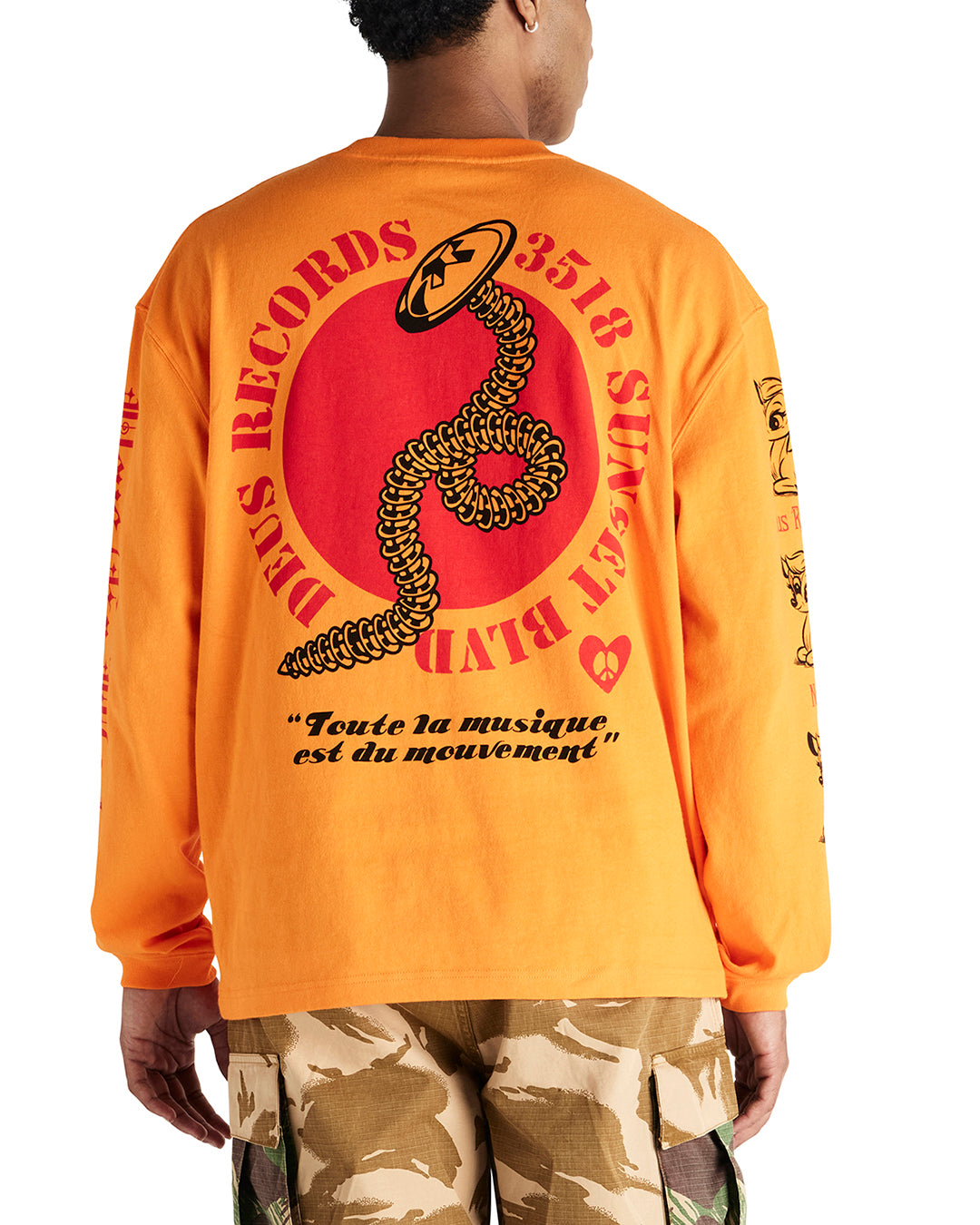 Dancing Ghost Ls Tee - Persimmon Orange – Deus Ex Machina Australia
