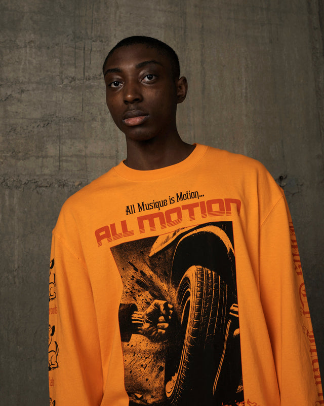 Dancing Ghost Ls Tee - Persimmon Orange