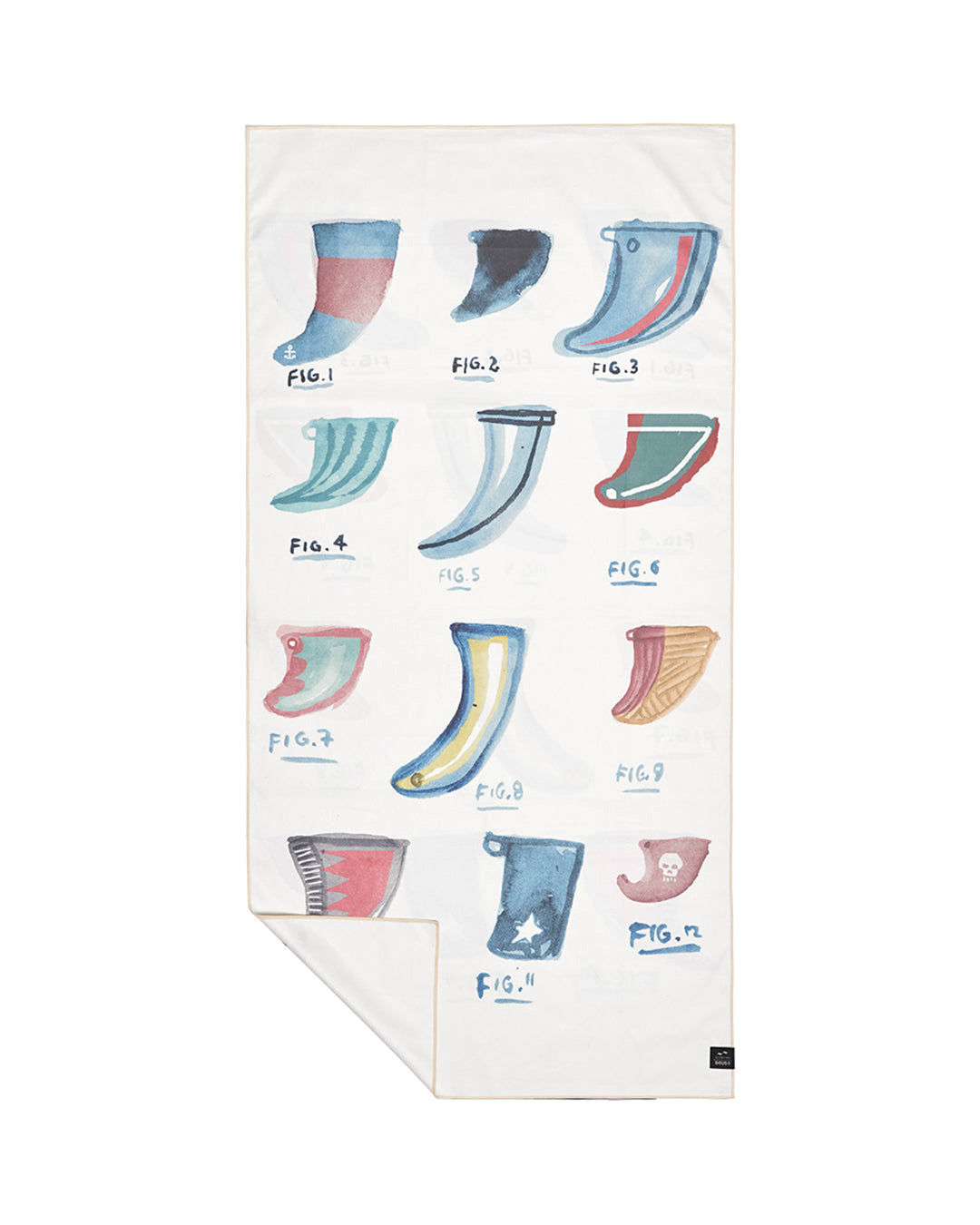 Slowtide Fins Out Quick Dry Towel - White|Flatlay