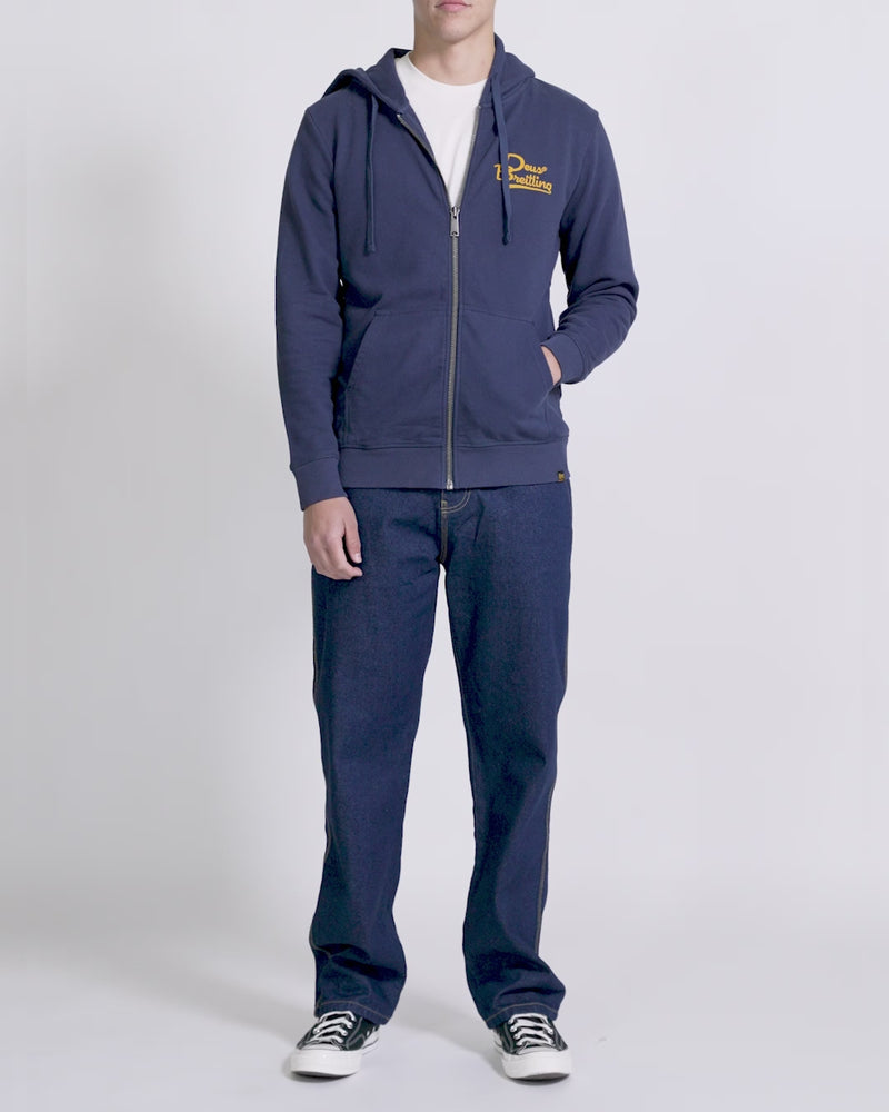 Breitling Zip Thru Hoodie - Navy