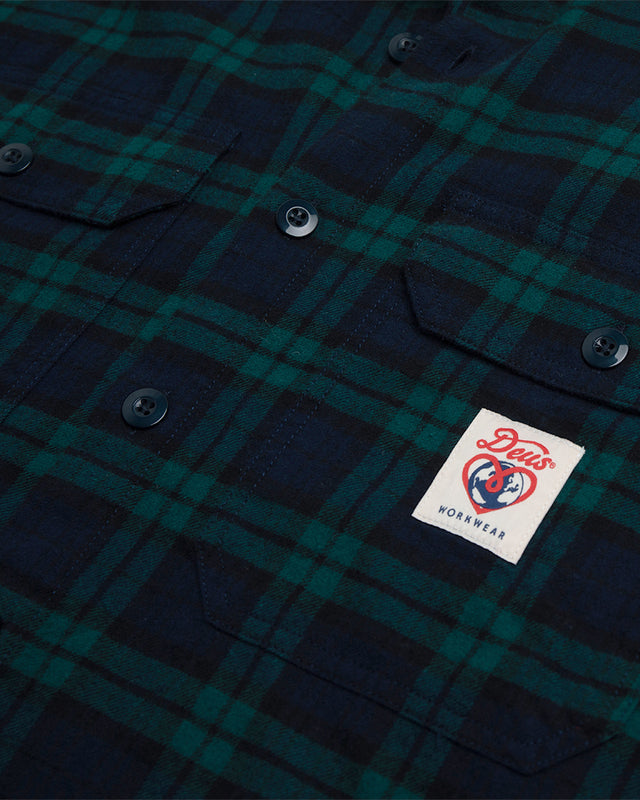 Flannel Check Shirt (Oversized fit) - Green Check