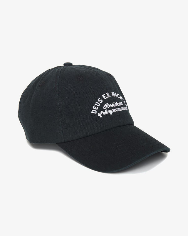 100%  cotton twill Black 6 panel dad cap with front address embroidered artwork and self fabric adjuster